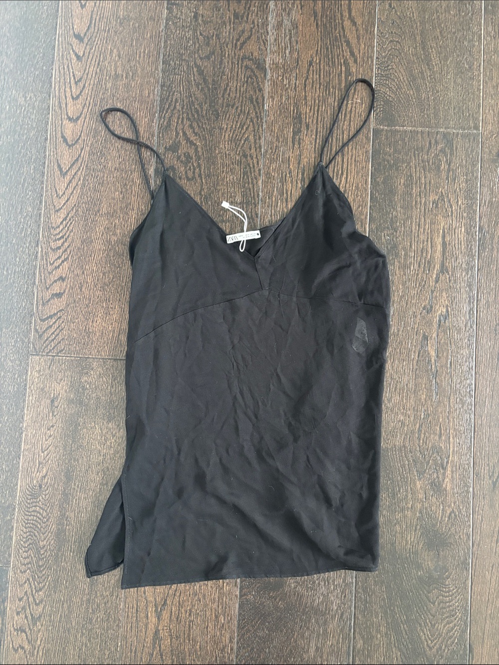 Zara Black Spaghetti-Strap V-Neck Camisole